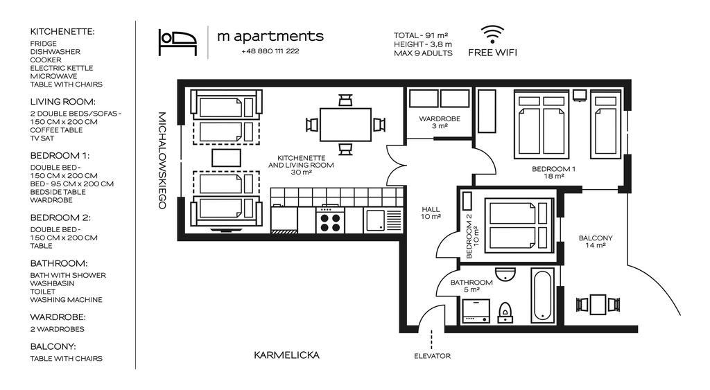 M Apartments Krasków Exteriör bild